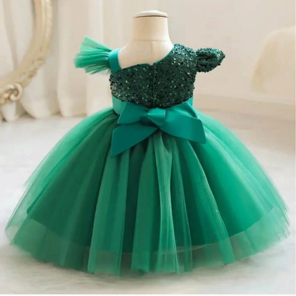 Elegant girls mesh puffy princess dress